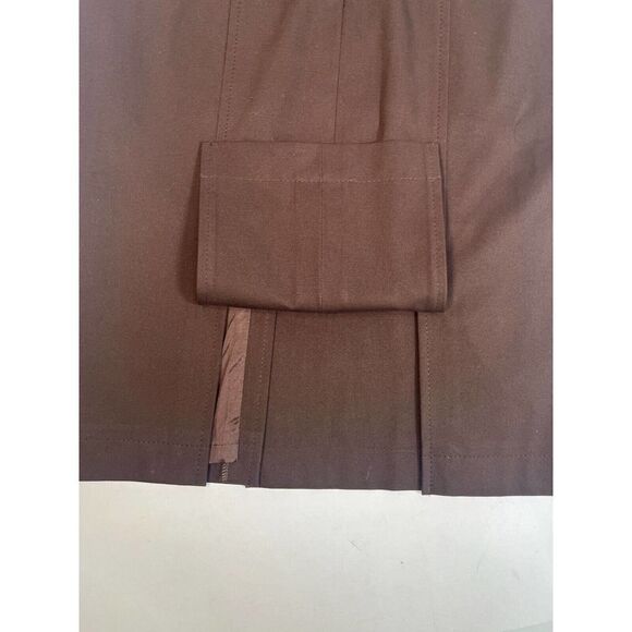Escada Skirt Brown Pencil Zipper Pockets Pleat Lined Size 4 US 34 German - Picture 13 of 16